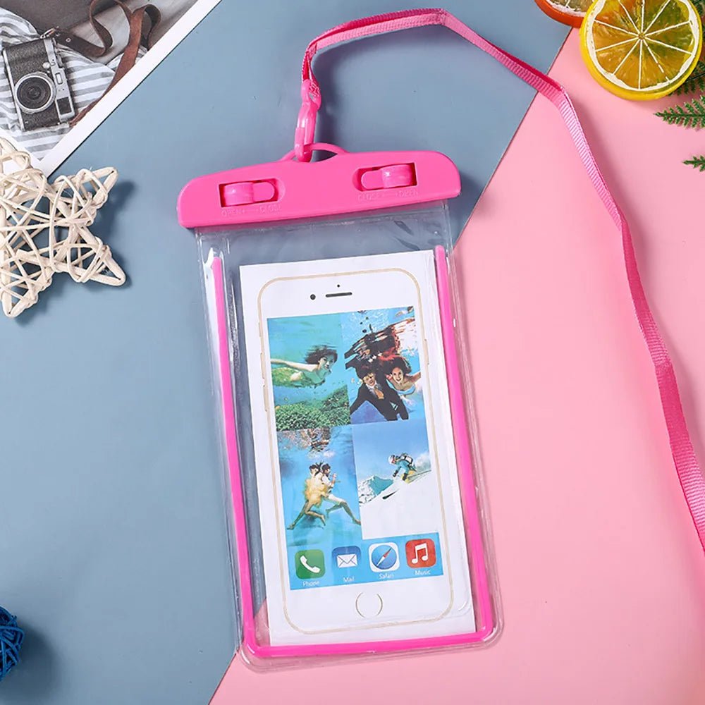 Waterproof Phone Case for 6.5inch Mobile Transparent Pouch Bag with Double Switch Design Sensitive Touch Cover Underwater Dry Bag - Tropical Treasures LTD