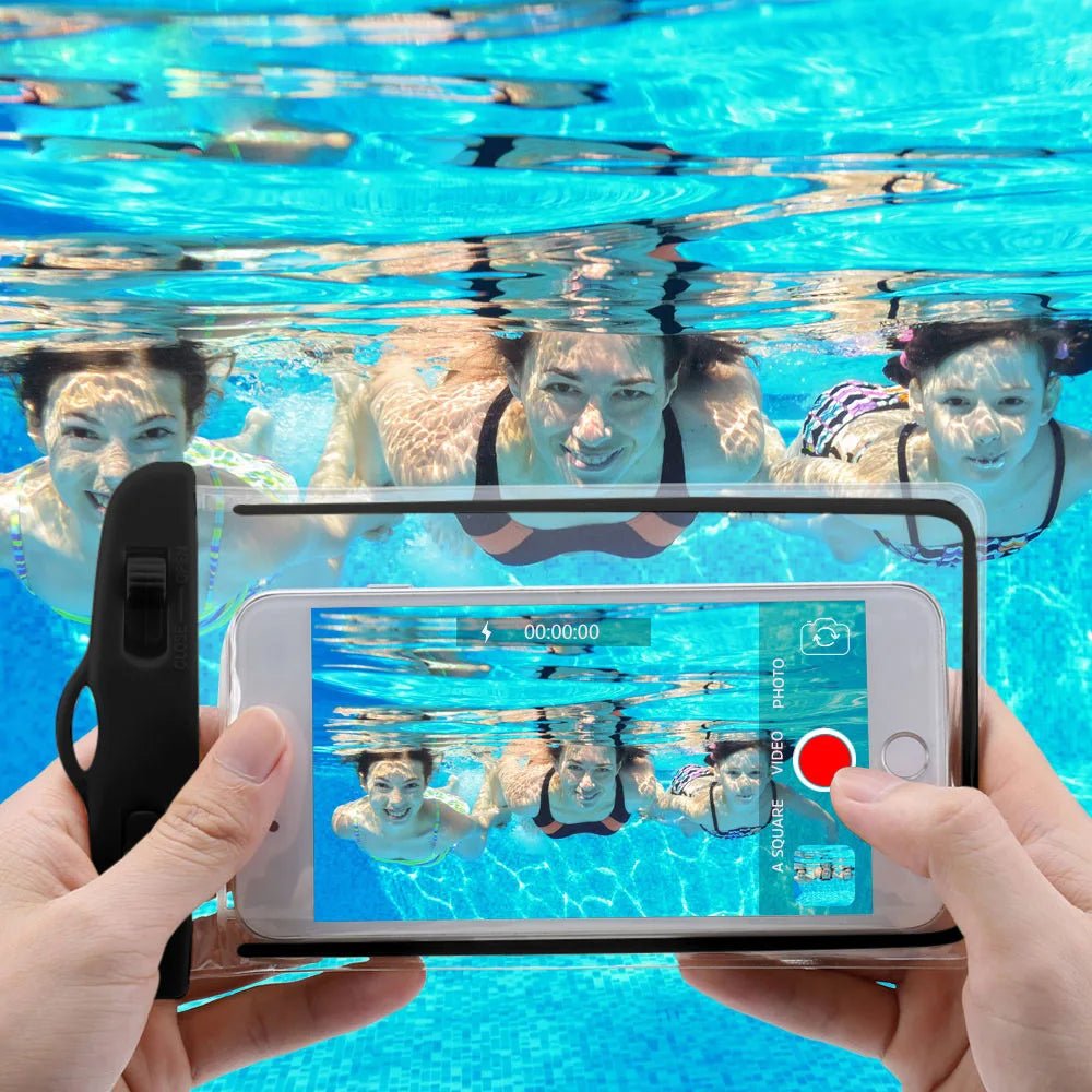 Waterproof Phone Case for 6.5inch Mobile Transparent Pouch Bag with Double Switch Design Sensitive Touch Cover Underwater Dry Bag - Tropical Treasures LTD