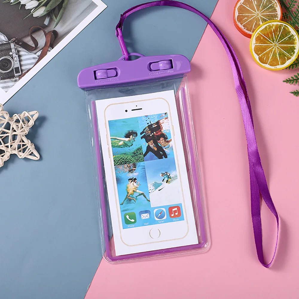 Waterproof Phone Case for 6.5inch Mobile Transparent Pouch Bag with Double Switch Design Sensitive Touch Cover Underwater Dry Bag - Tropical Treasures LTD