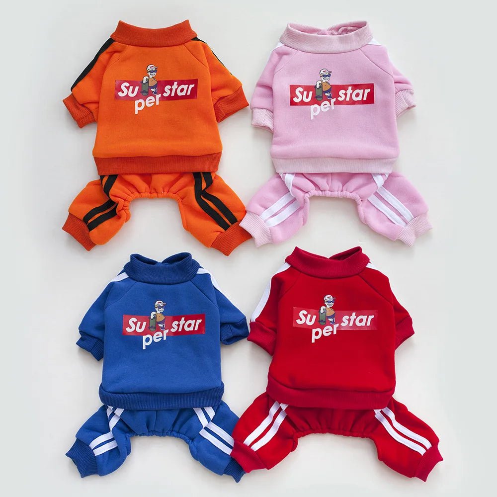 New Creative Breathable Pet Clothing Dog Clothing Pet Clothing for Autumn and Winter Four Legged Hoodie Fleece Jacket for Pets - Tropical Treasures LTD